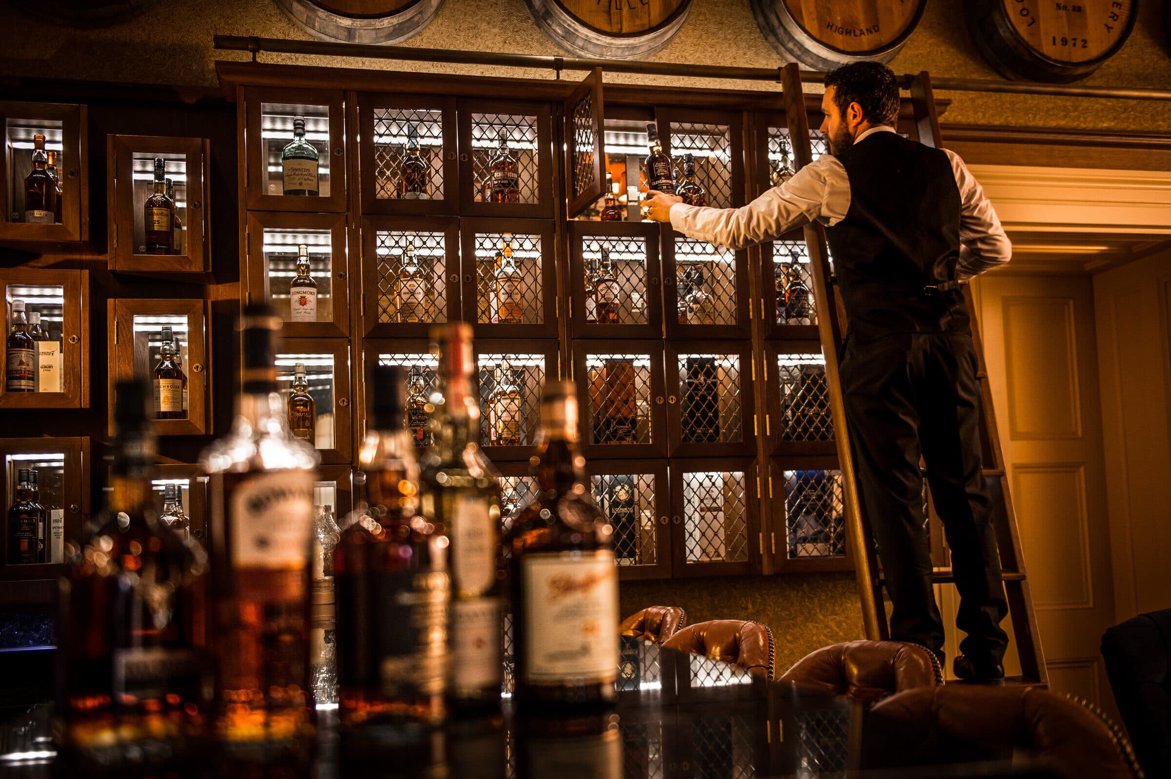 Clavis Whisky Bar — the whisky wall