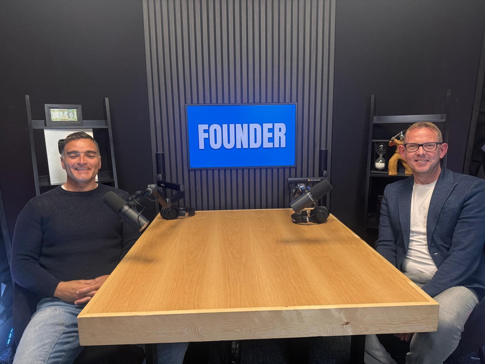Ian Kerr, founder of Follow On Tours, recording a podcast interview