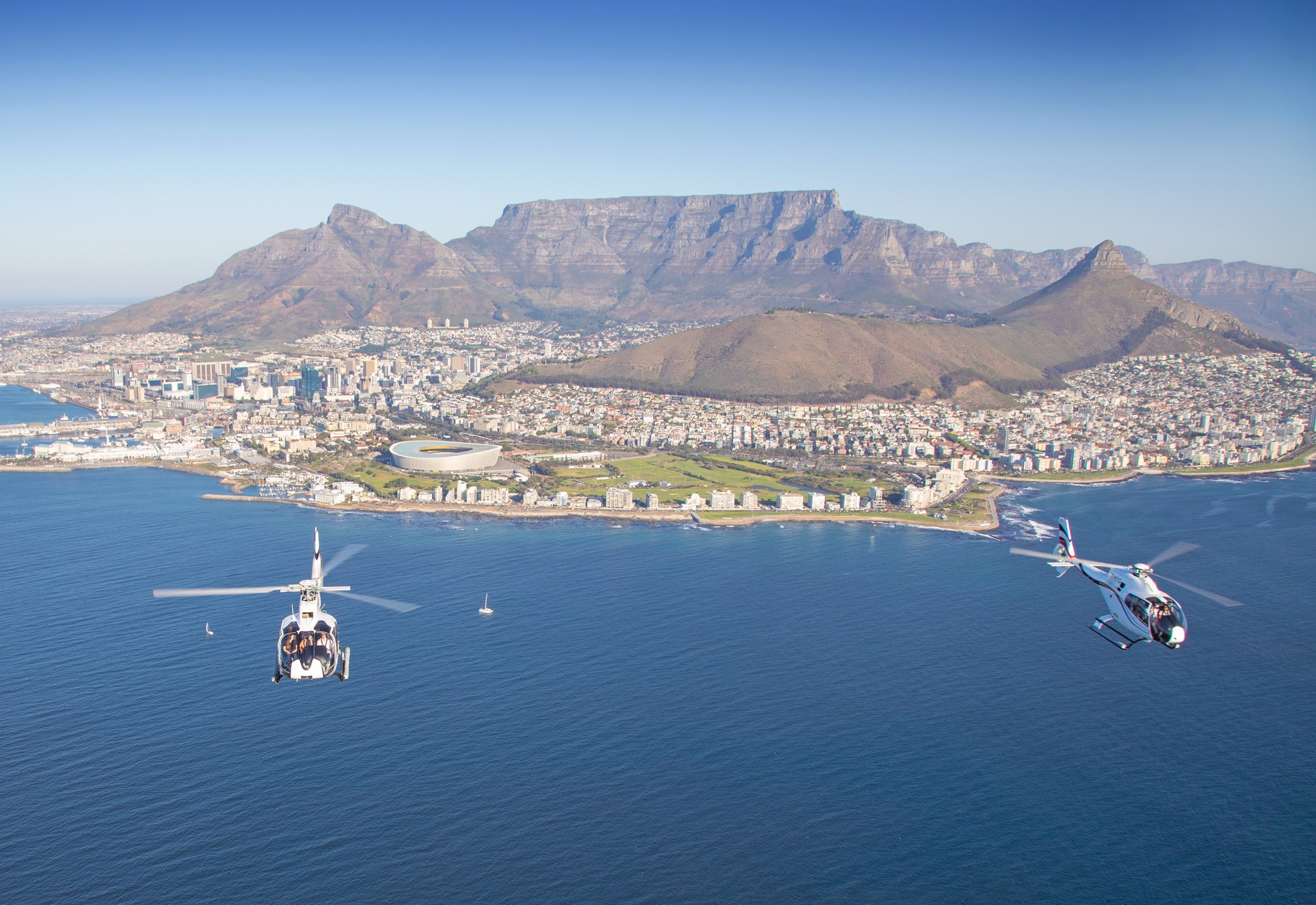 Helicopter tours over the Atlantic offer an unforgettable perspective on Cape Town