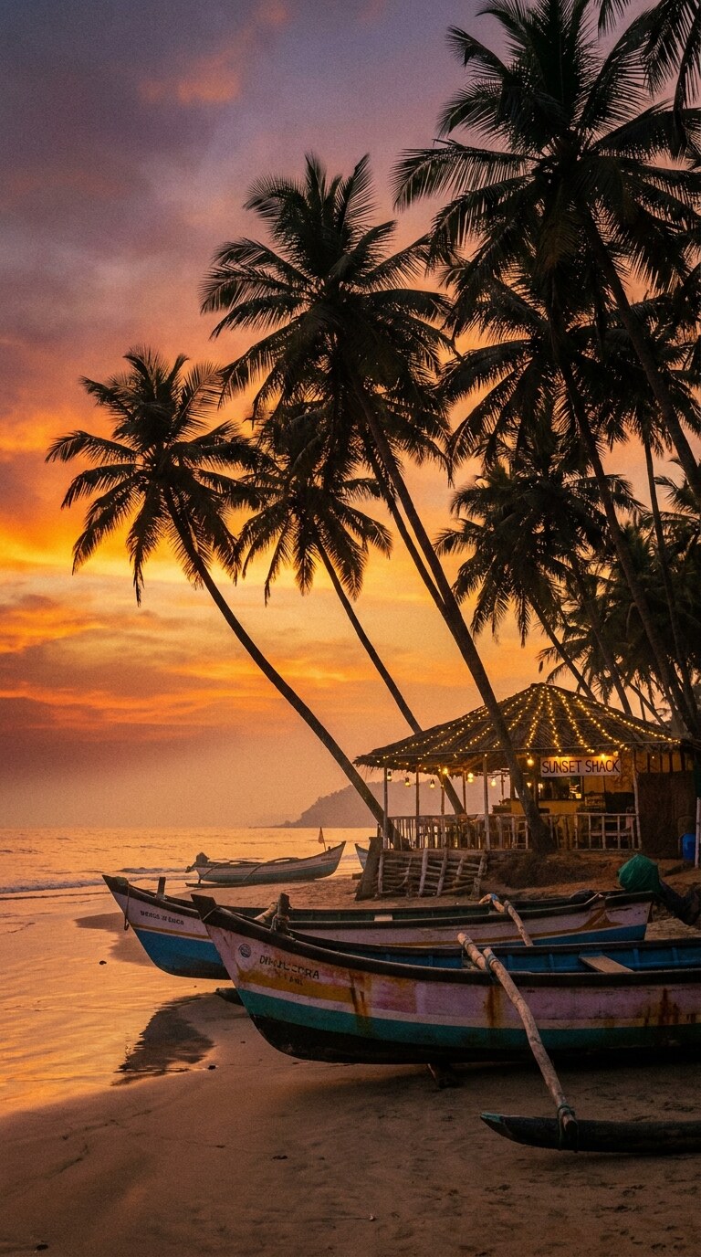 The Negombo lagoon at sunrise, traditional fishing boats heading out for the morning catch