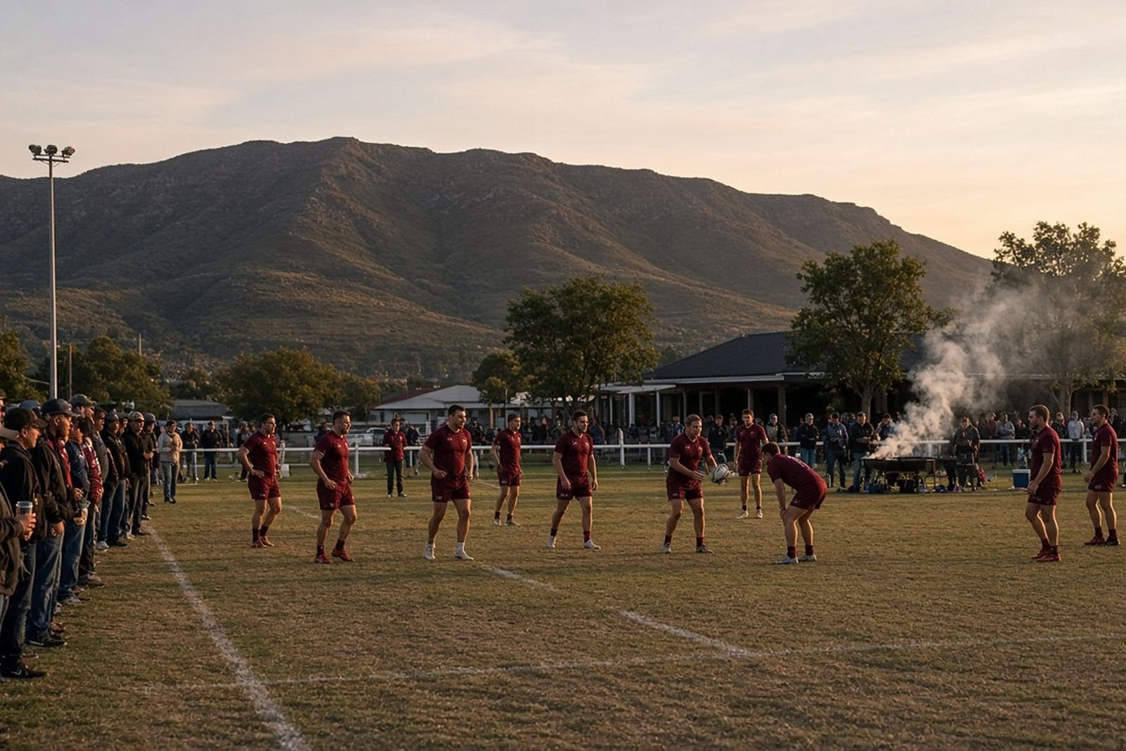 A club match below the mountains